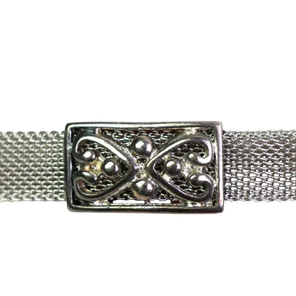 SKINNY SILVER METAL MESH CHAIN 3/8